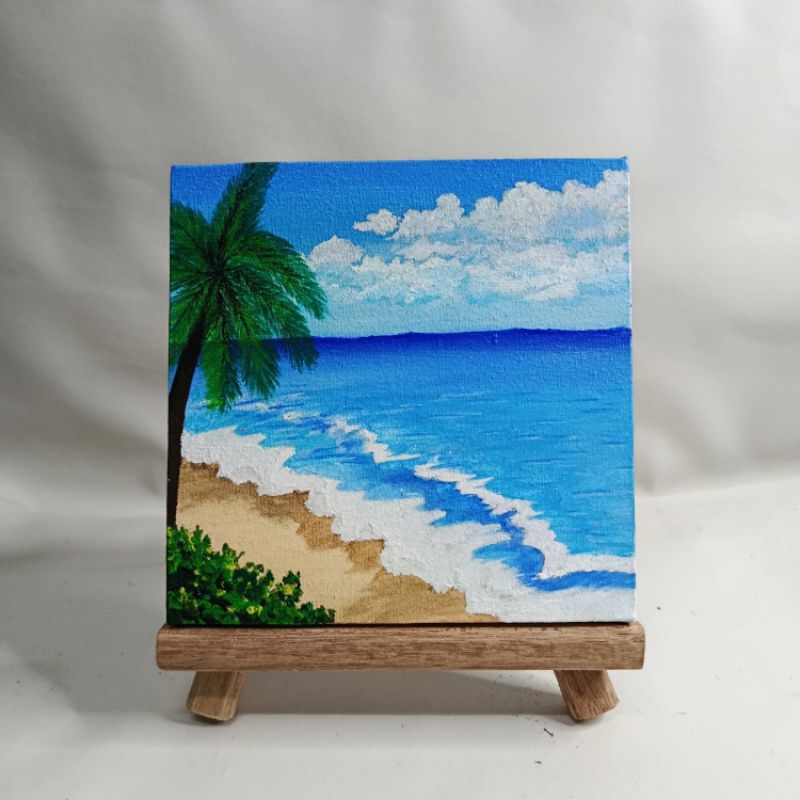 Lukisan Pemandangan Alam di Kanvas | Kanvas Acrylic Painting