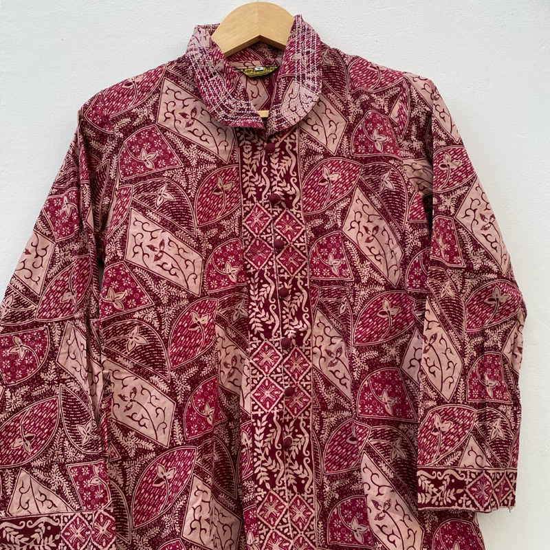 NEW Batik Wanita Katun Merah Maroon Yogya