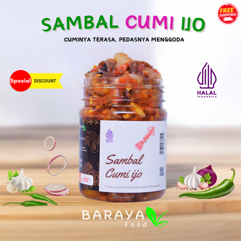 

SAMBAL CUMI CABE IJO - 120 gr - Baraya food