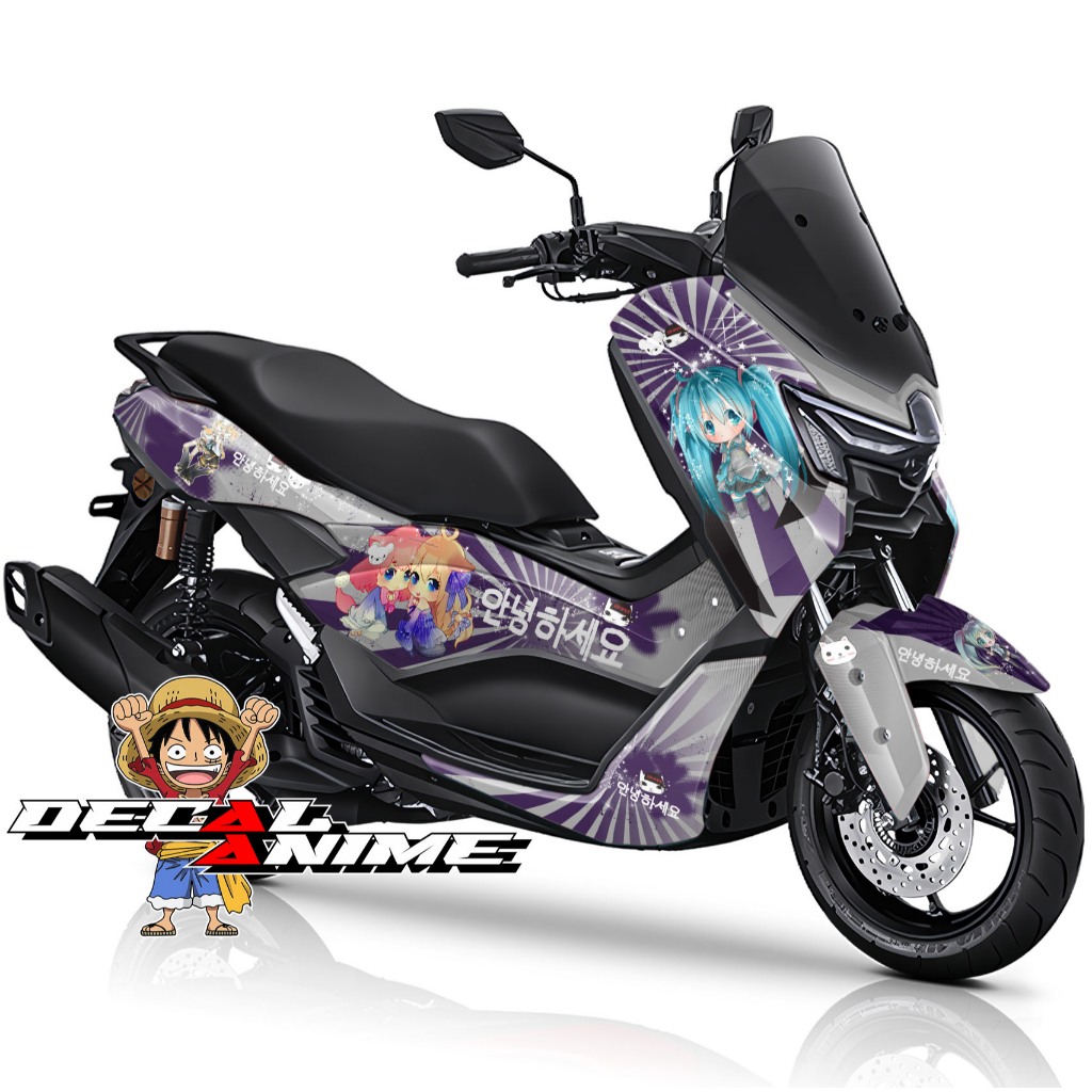 Sticker Decal NMAX TURBO Full body Stiker Nmax Old - N Max New - Neo Turbo Decal Anime Chibi