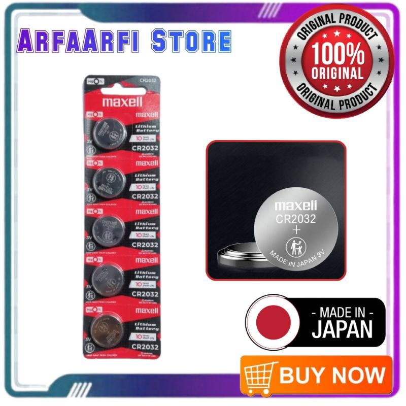 Baterai Koin CR2032 Maxell 3Volt Original Japan Quality