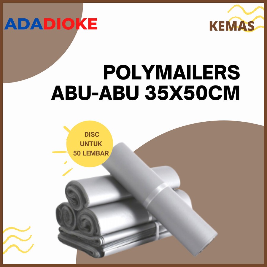 

POLYMAILER 32X50 ABUABU PEREKAT packing bag amplop plastik bungkus