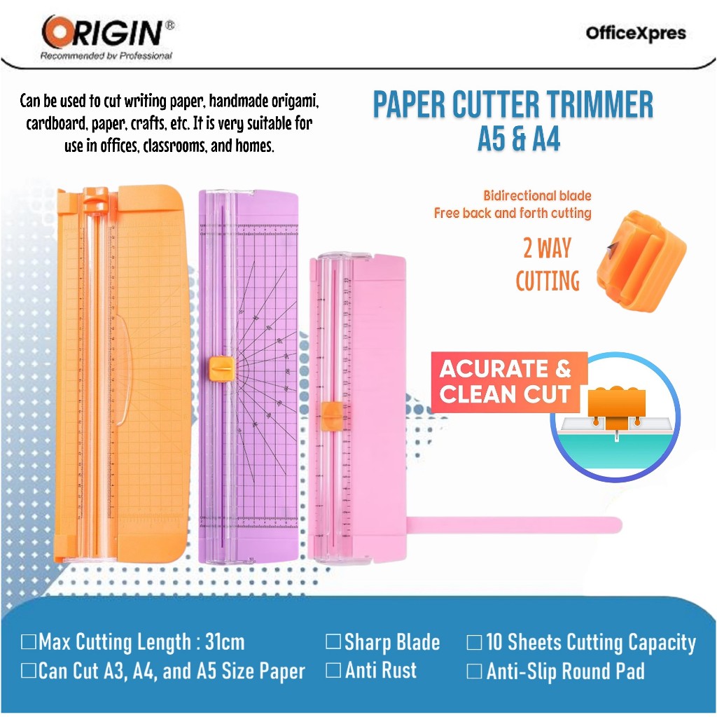 

Paper Cutter Trimmer A4 2 Way Cutting / Pemotong Kertas Portable A4 / Paper Trimmer A5/ Sliding Paper Cutter A5