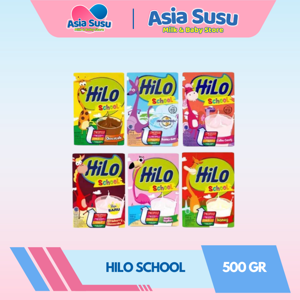 

HILO SCHOOL 500GR VANILA/MADU/COKLAT/STRAWBERRY/COTTON CANDY/BUBBLE GUM - susu pertumbuhan anak