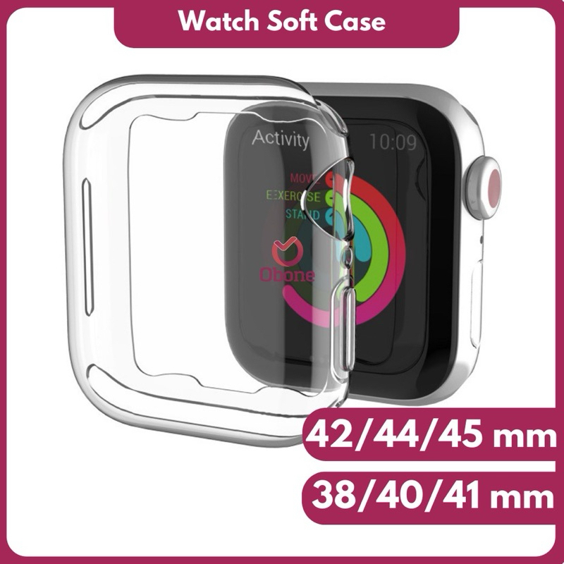 Transparent Soft Case for Apple Watch 7 41mm 45mm iWatch S1~S6 Full Cover Scratch Resistant || Bumpe