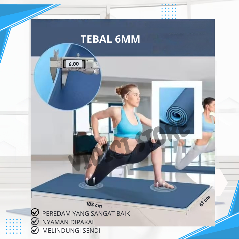 Ay00 TERLENGKAP  Matras Friendly Yoga Mat Anti Slip Tebal Matras Olahraga/Matras yoga TPE