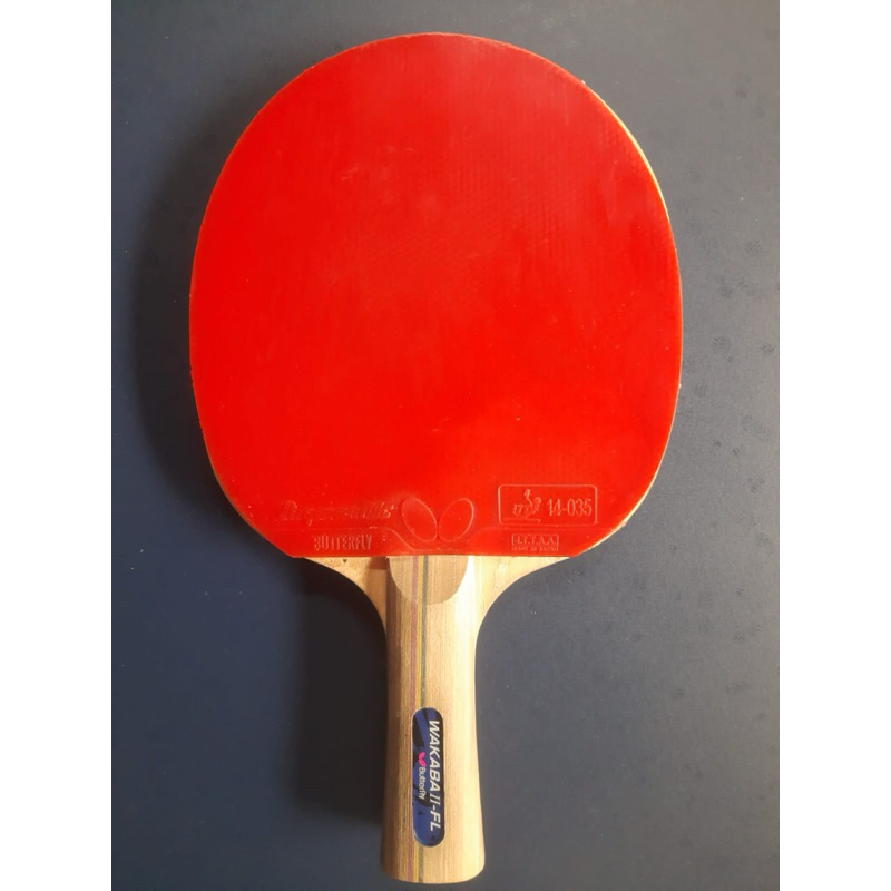 BET TENIS MEJA BEKAS / SECOND KARET MERAH DIGNIC 09 C KARET HITAM Tenergy 05 FX