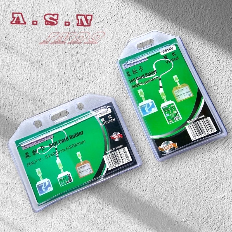 

Tempat Kartu Id Card Transparan 2 Sisi Bahan PVC Lentur