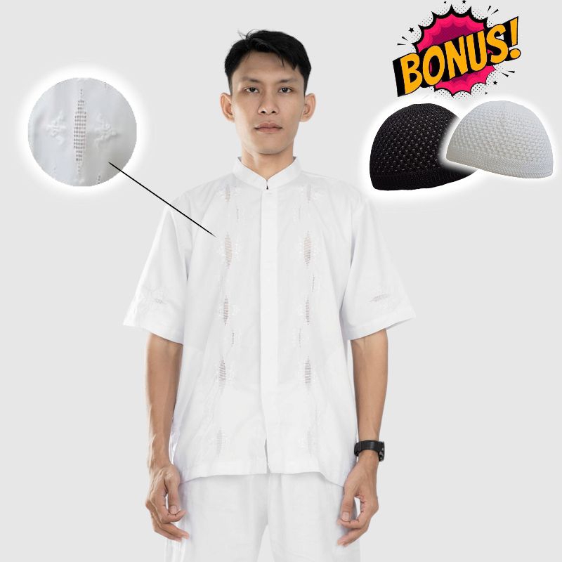 THAZIQSTORE - Baju Koko Pria Dewasa Putih Baju Koko Padang Lengan Panjang Dan Pendek Baju Muslim Pri