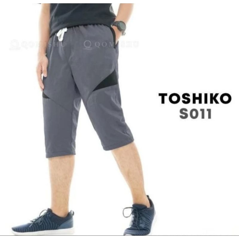 Celana 3/4 Toshiko Santai Olahraga Casual Pria dan Wanita