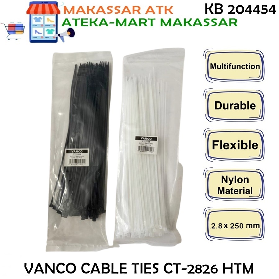 

[BKS/100PCS] VANCO CABLE TIES CT-2510 CT-2515 HITAM PUTIH MURAH