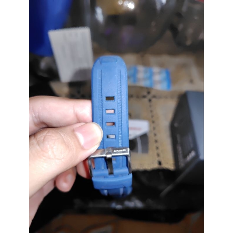 strap rubber tali jam tangan karet Eiger makalo biru baterai cr2016