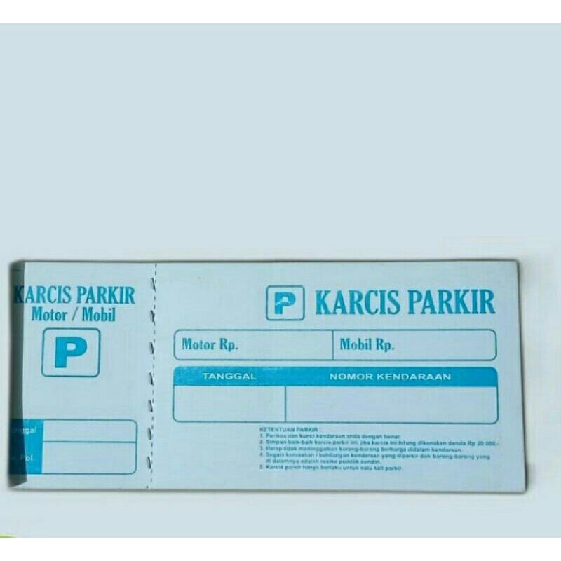 

Buku Karcis Parkir Universal (bisa u/ mobil dan motor) satuan/Non Custom