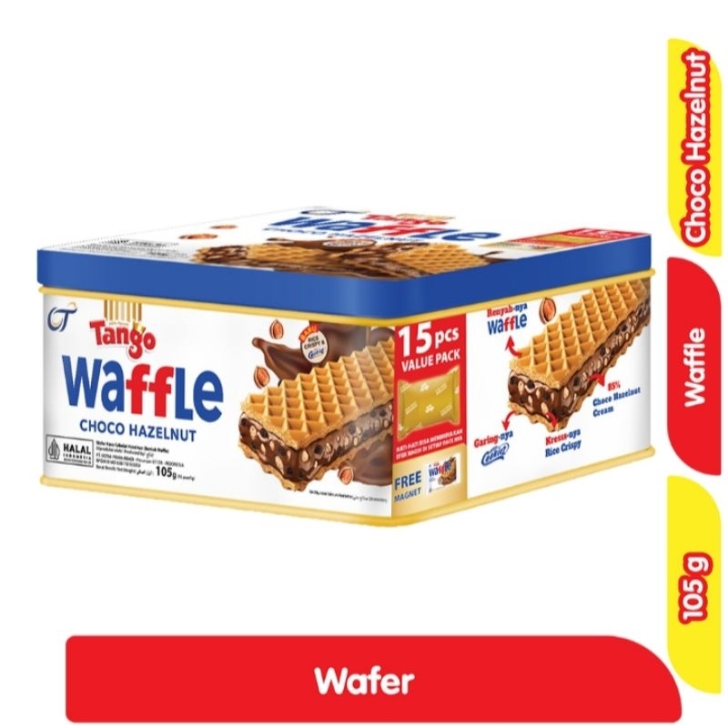 

TANGGO WAFFLE COKLAT HAZELNUT 105 gram kaleng