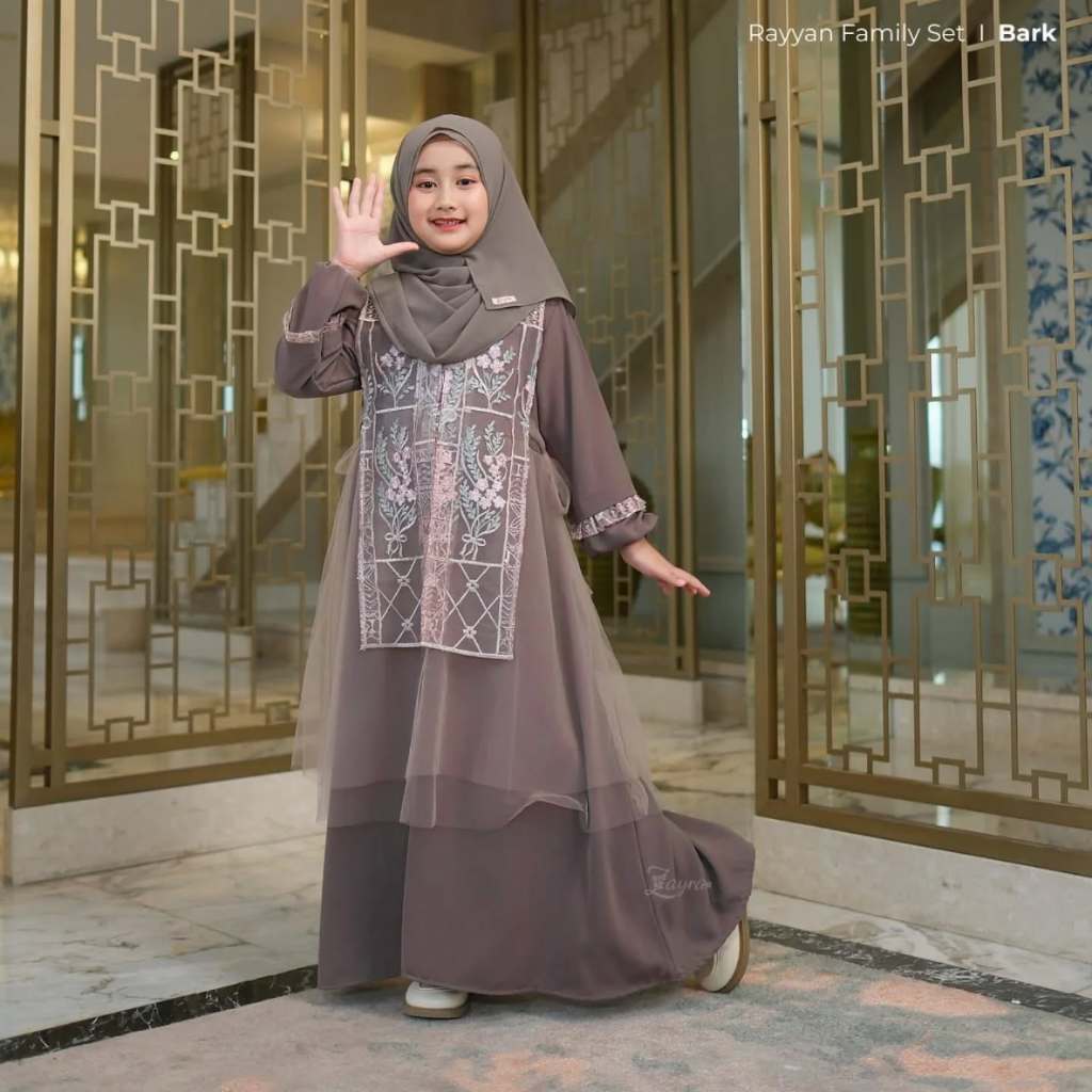 Raline Dress Brokat Anak Perempuan Usia 8-13 Tahun Gamis Brokat Anak Viral Kekinian Pesta Lebaran