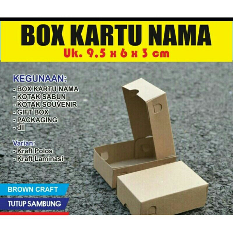 

Box Polos 9,5x6x3 cm bisa u/ Kotak Kartu Nama, Souvenir, Kotak Sabun dll. Kraft Polos