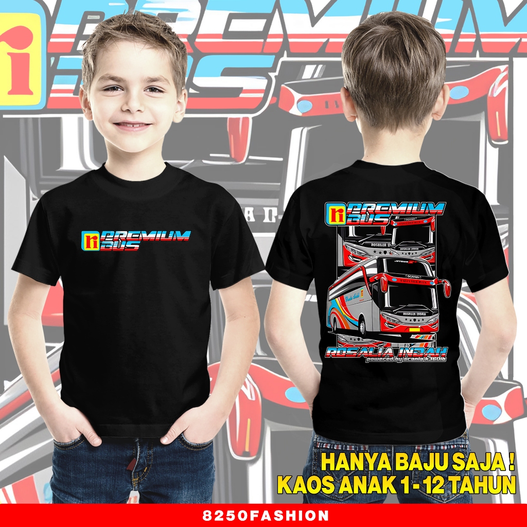 Kaos Anak Jetbus Rosalia Indah RI Premium Bus Baju Bismania Indonesia Kaos Bismania T-Shirt Busmania