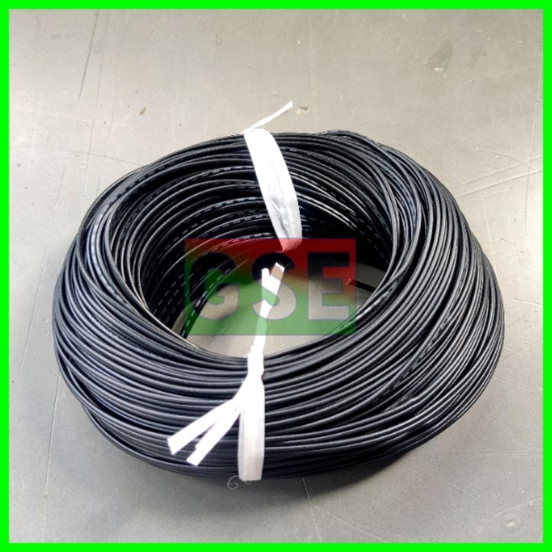 kabel awg 24 doubble 2x18 hitam strip putih / kabel awg 24 2x18 0,12 50M