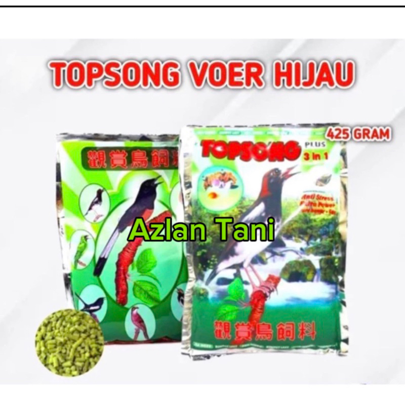 TOPSONG Hijau PAKAN BURUNG TOPSONG 3 IN 1 VOER hijau TOPSONG PUR