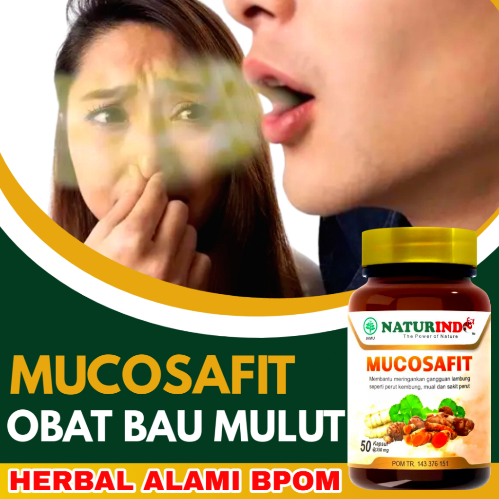 Naturindo mucosafit Obat Bau Mulut Herbal Kapsul Penghilang Bau Mulut Kronis Menahun BPOM