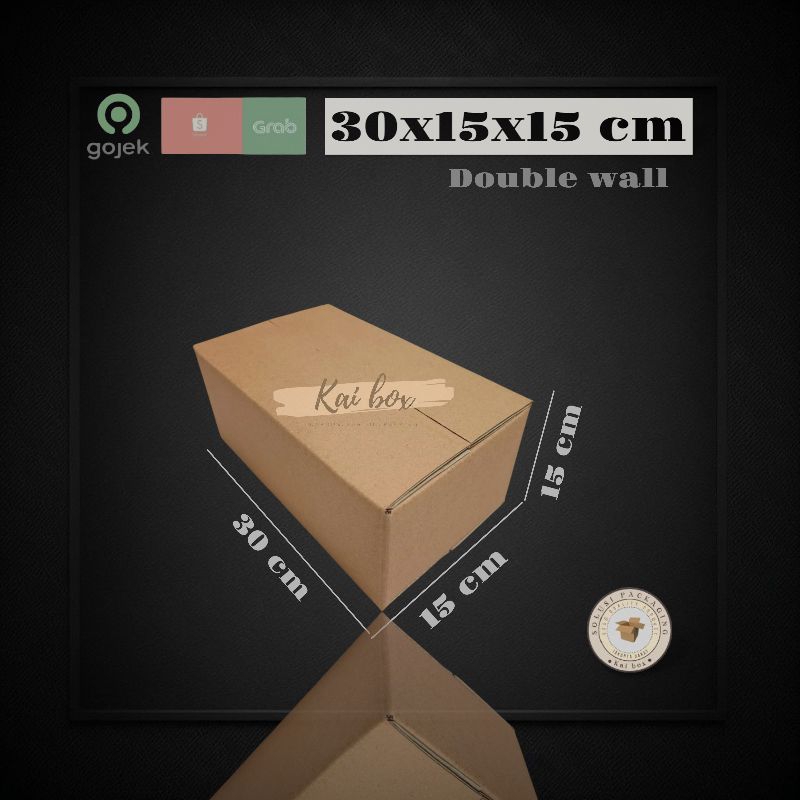

kardus ukuran 30x15x15 cm box tebal double wall polos