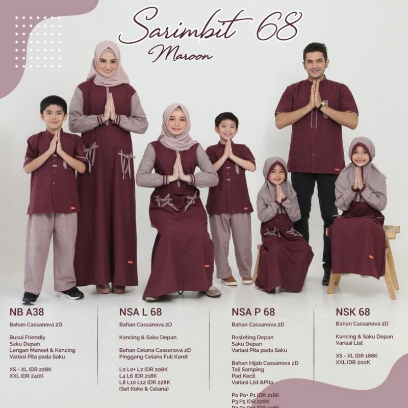 NIBRAS NSA 068 MAROON/GAMIS ANAK SET HIJAB