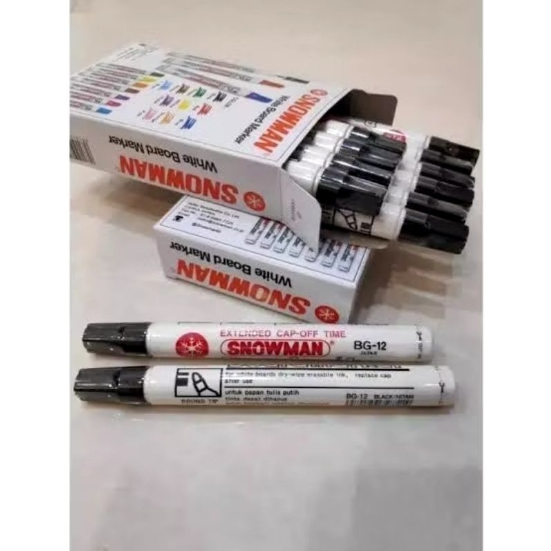 

Spidol Snowman WhiteBoard Marker BG-12 Hitam