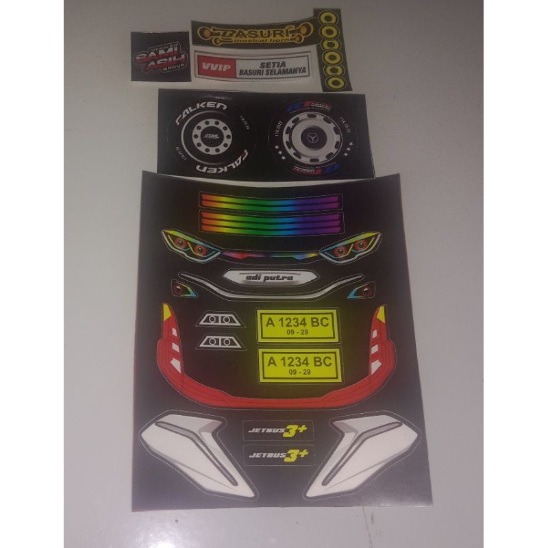 Stiker bus stiker miniatur bus jetbus 5 dan jetbus 3 setiker lampu