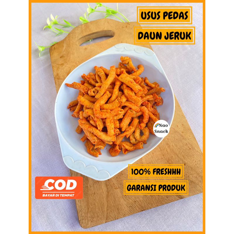 

Keripik Usus Krispi 500gr / Keripik usus pedas daun jeruk