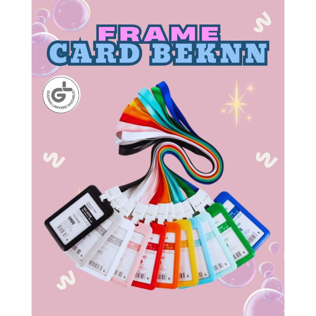

BEKNN wadah id card isi 2 kartu card holder plastik anti pecah casing kartu idcard 1 set dengan tali