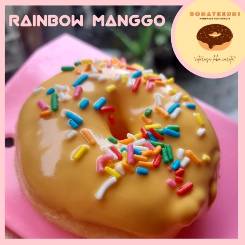 

Donat empuk dan lembut, rainbow manggo