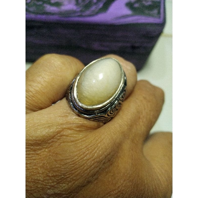 Batu Akik Pandan Kapas Minion Kantoran kode 19/460