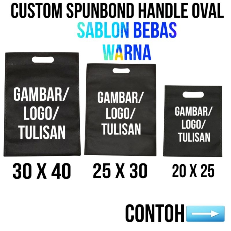 

custom spunbond handle oval | Sablon bebas warna | satuan