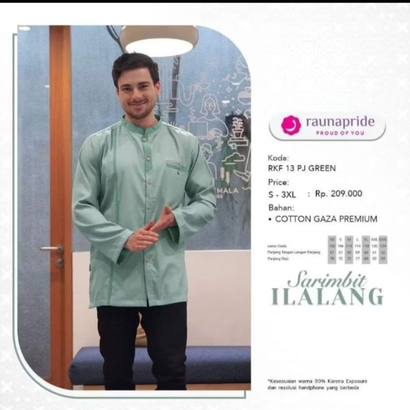 KOKO PANJANG ILALANG GREEN BY RAUNA/KOKO AYAH/KOKO DEWASA/SARIMBIT RAUNA