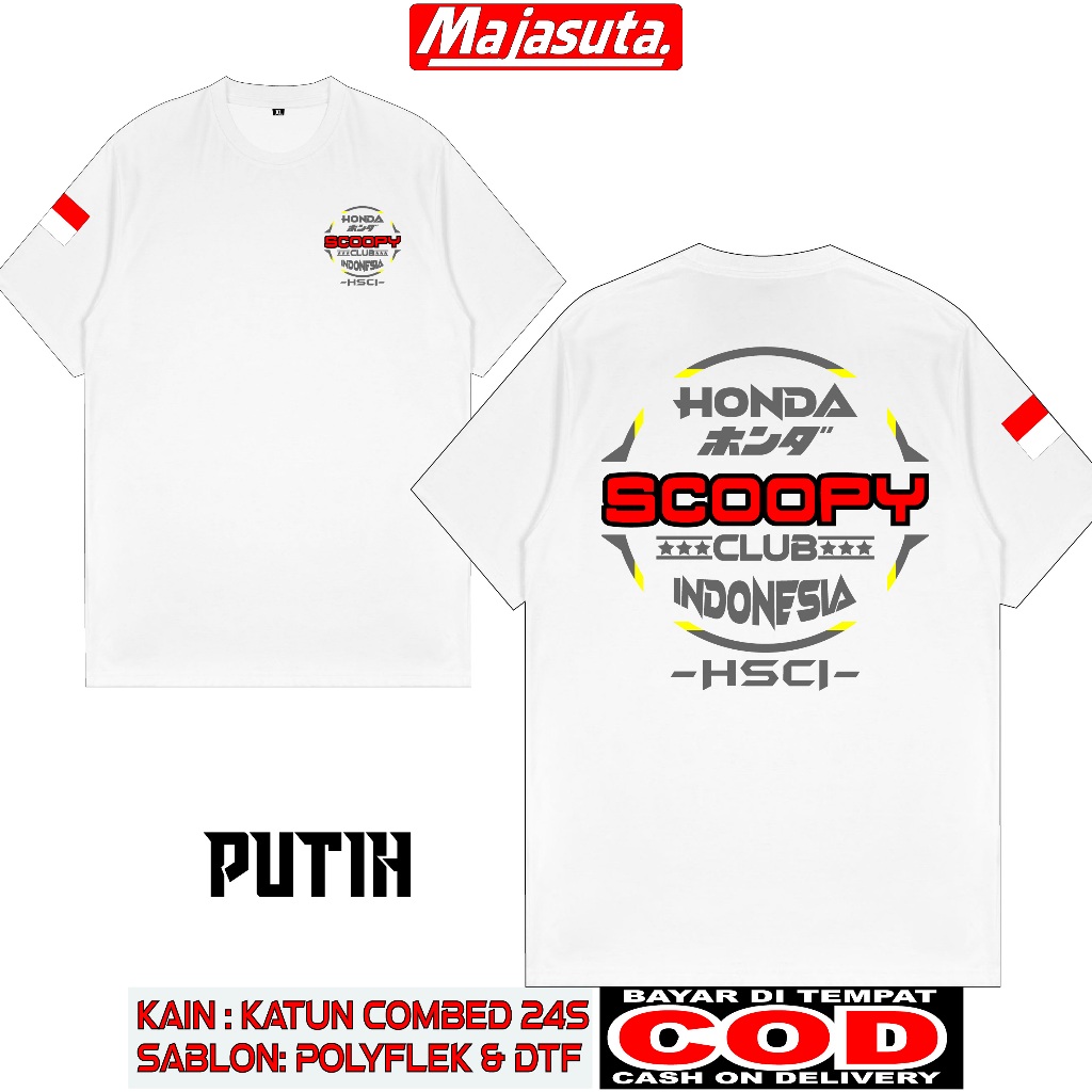 KAOS HONDA NEW SCOOPY CLUB HSCI M4 KATUN COMBED 24S TEBAL//BISA COD//KAOS KOMUNITAS//KAOS CLUB//KAOS