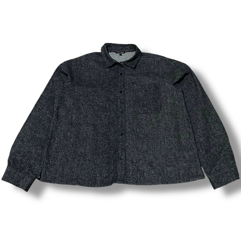 PLASTIC ISLAND Kemeja Casual Tebal Like Outer Abu | Thrift Shop Second Murah