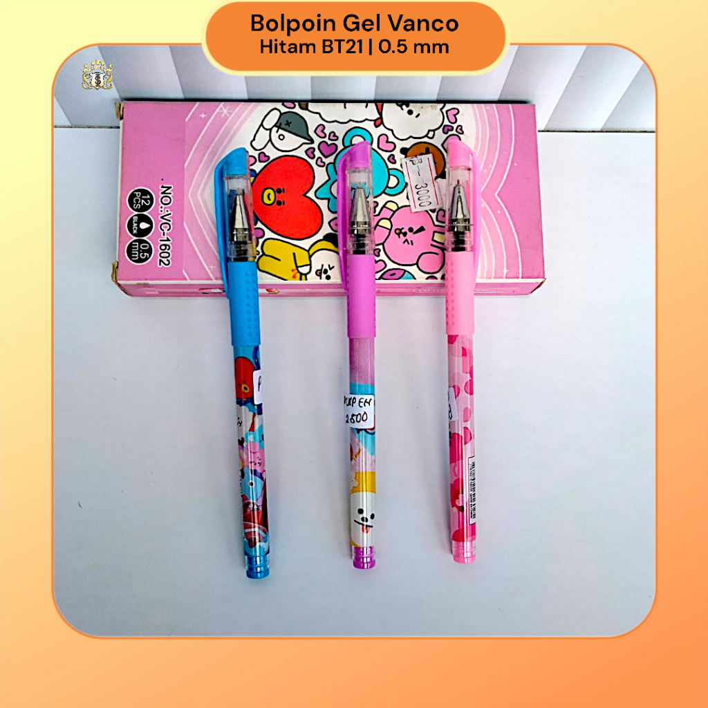 

Bolpoin Gel Vanco BT21 Motif Lucu Warna Hitam 0.5 mm Serbaguna