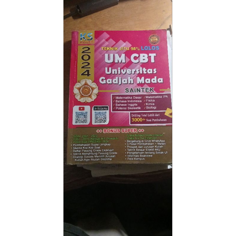Buku UM UGM CBT 2024 dan PK Inten 2024