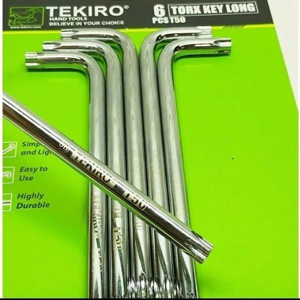 TEKIRO KUNCI L BINTANG T25 T40 T50 /CR.V Kunci L Bintang Torq Key / PANJANG TP LUBAN ECERG