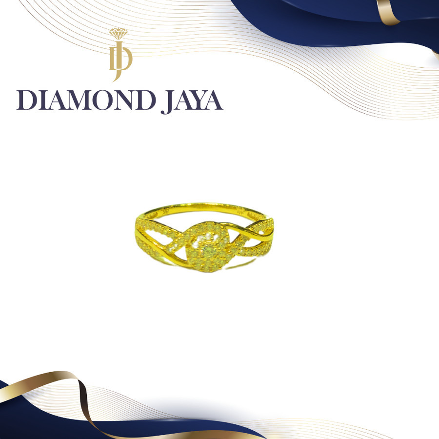 TOKO MAS DIAMOND JAYA - Cincin Emas Wanita Ad Mata Bulat
