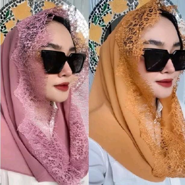 Hijab Instan Madina list Brokat Premium