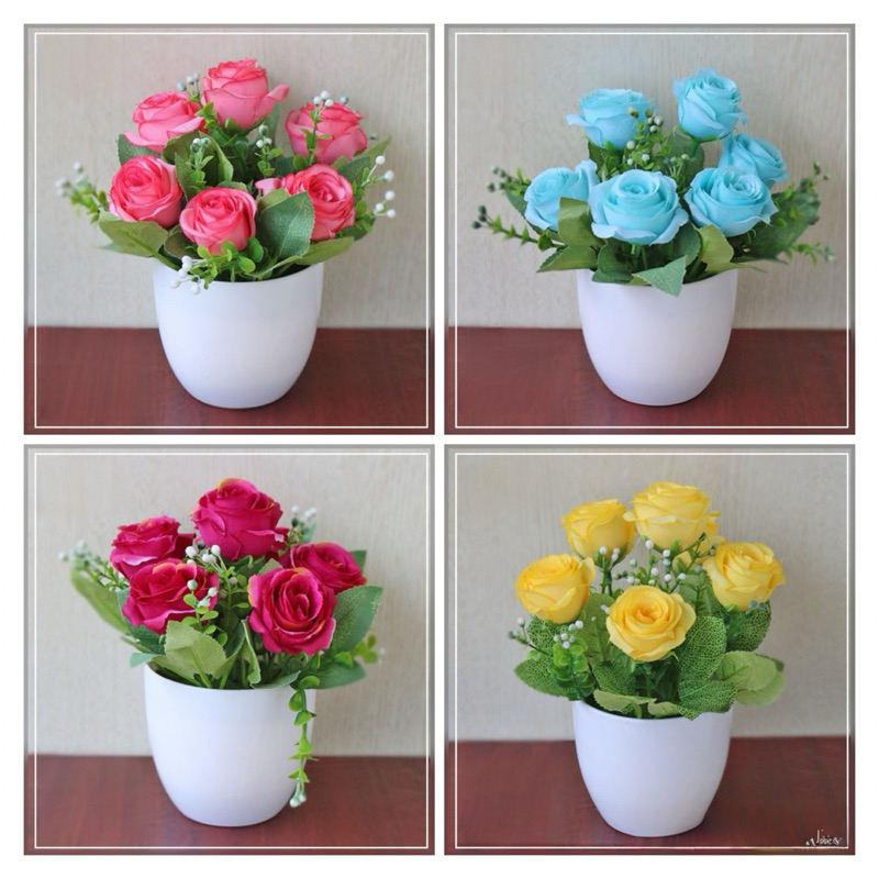 ❄️BKM❄️Bunga Ros Tanaman Bunga Dekorasi Rumah Tanaman Hias Tanaman Plastik Murah Import(BUNGA ROSE)