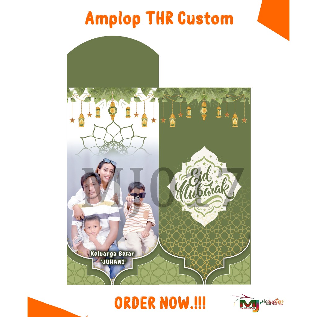 

Amplop Lebaran Custom Foto dan Nama Keluarga, 1 pack isi 12pcs