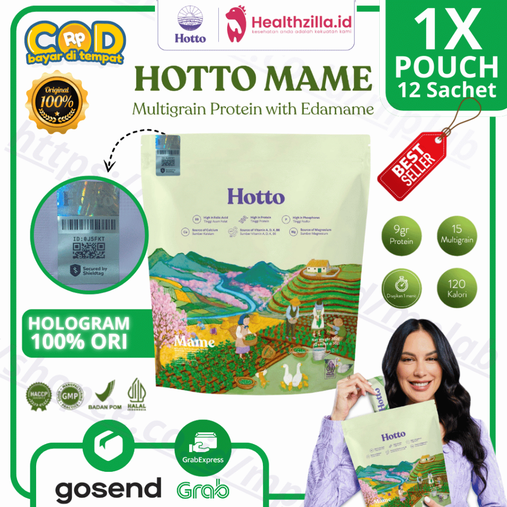 

New Hotto Mame Multigrain Protein 12 Sachet - Minuman Sehat Halal
