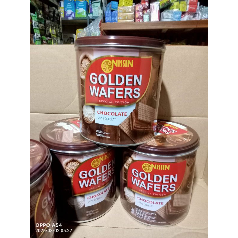 

NISSIN GOLDEN KALENG wafer roti kue biskuit 1 dus karton 6 pcs