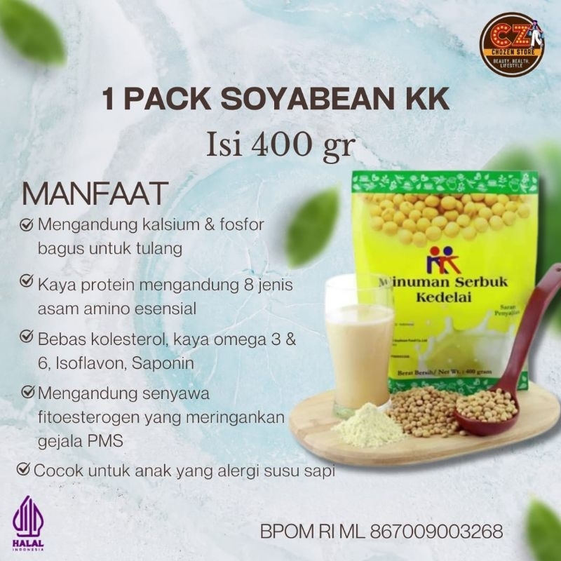 

Susu Kedelai Bubuk KK Minuman Serbuk Kedelai Soyabean non GMO 1 pack 400gram