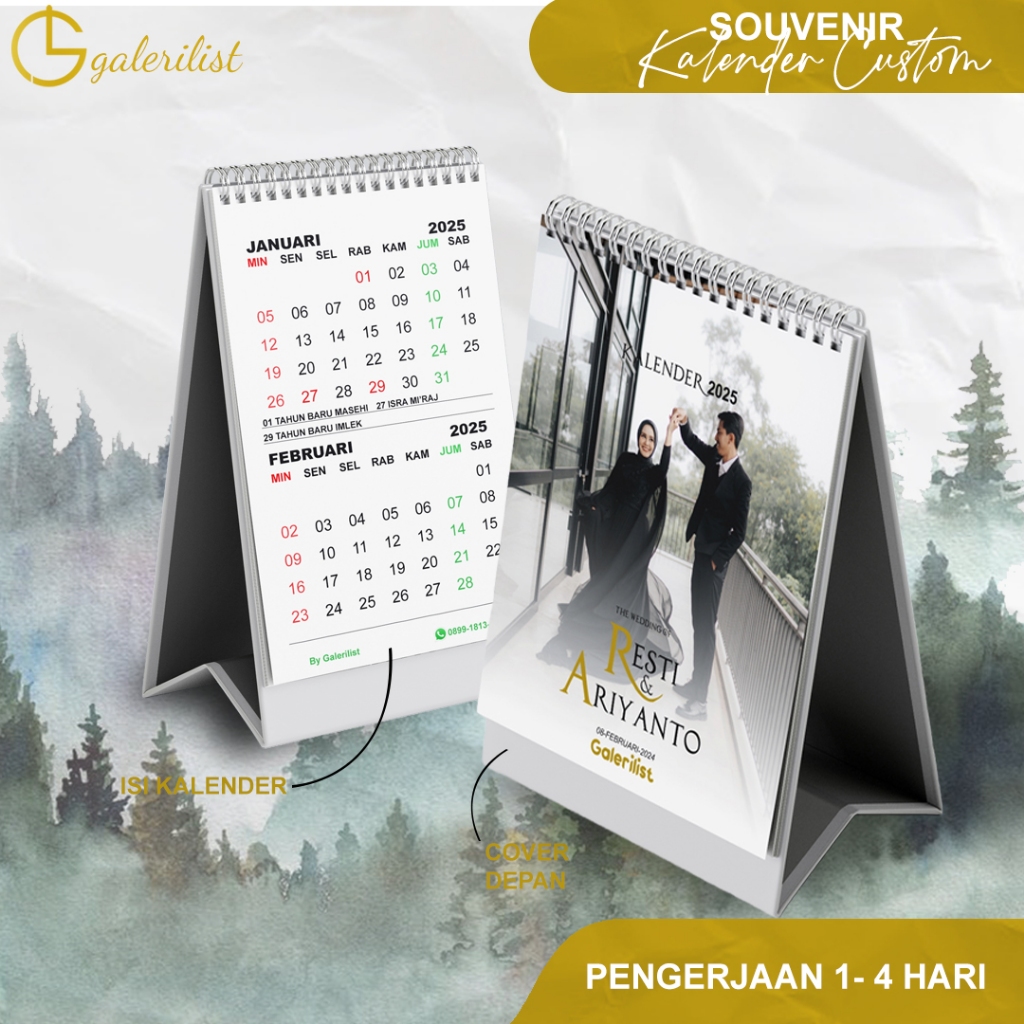 

Kalender Meja Mini Custom Foto, Souvenir Kalender