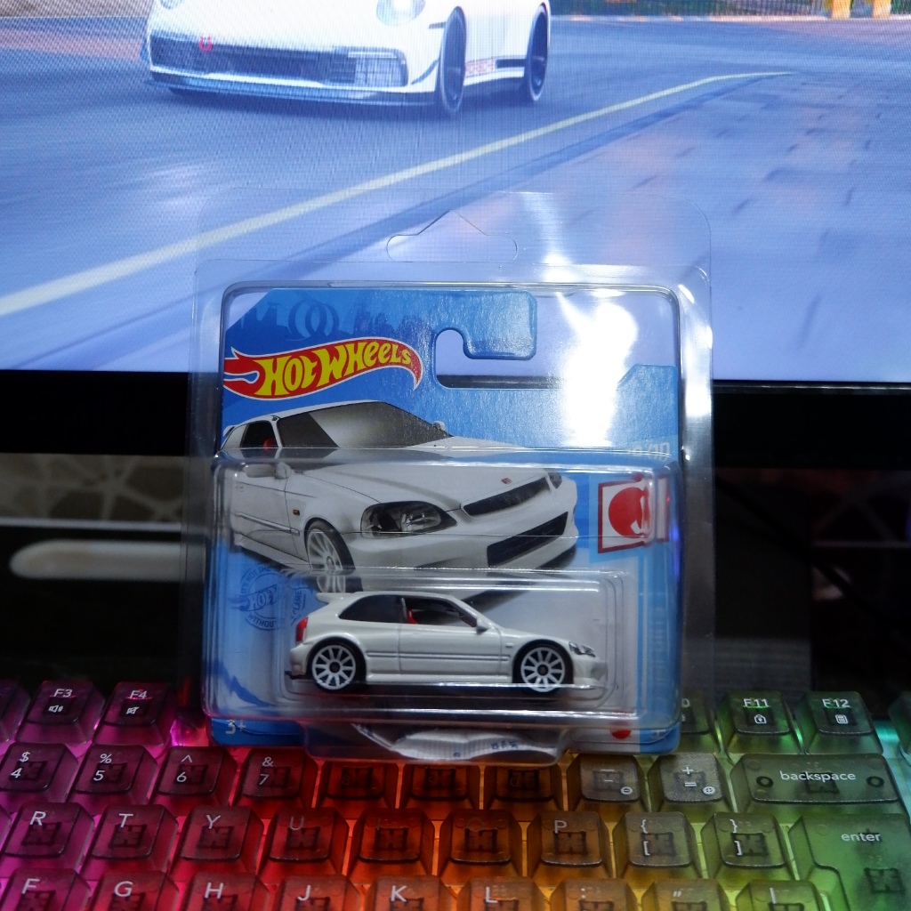 Hot Wheels '99 Honda Civic Type R [EK-9] Putih ShortCard [Free Protector]