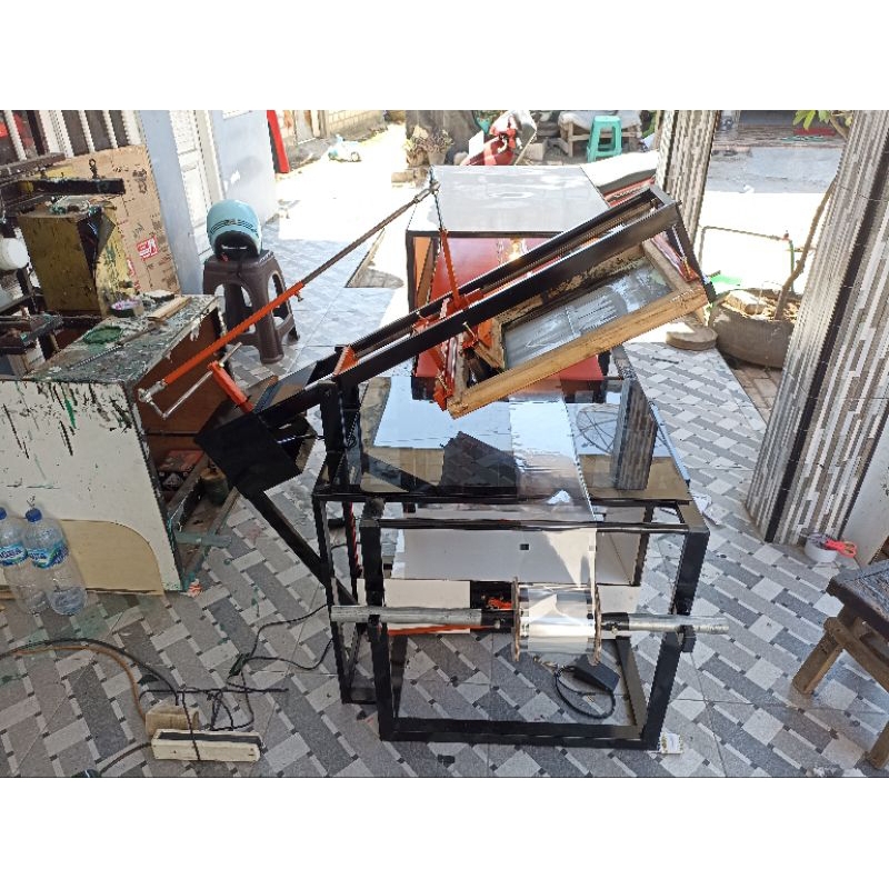 mesin sablon plastik + pengering