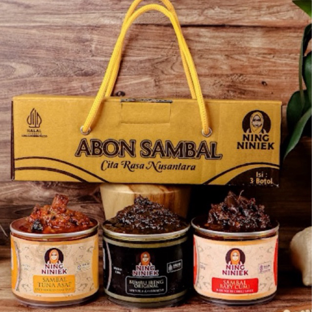 

ABON SAMBAL NING NINIEK PAKET 3 (Isi 3 Botol bisa mix + Free Packaging Box)